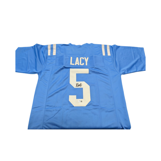 Kewan Lacy Autographed Ole Miss Blue Custom Jersey