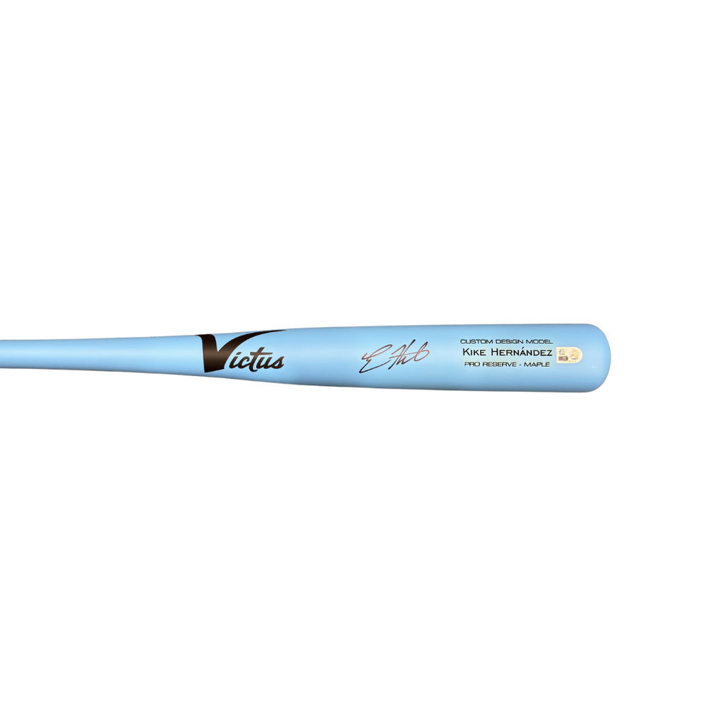 Kike Hernandez Autographed Game Model Baby Blue Victus Bat