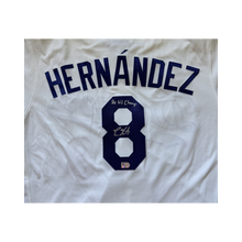 Kike Hernandez Autographed "3x WS Champ" White Los Angeles Dodgers Authentic Jersey