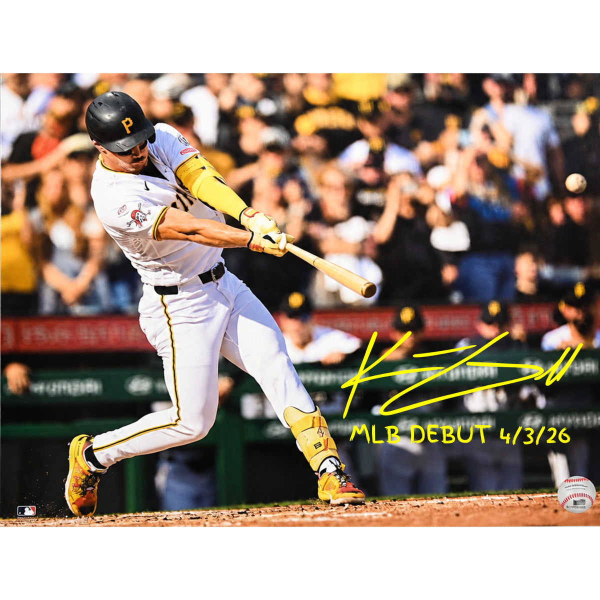 Konnor Griffin Autographed "MLB DEBUT 4/3/26" 16x20 Photo - Batting