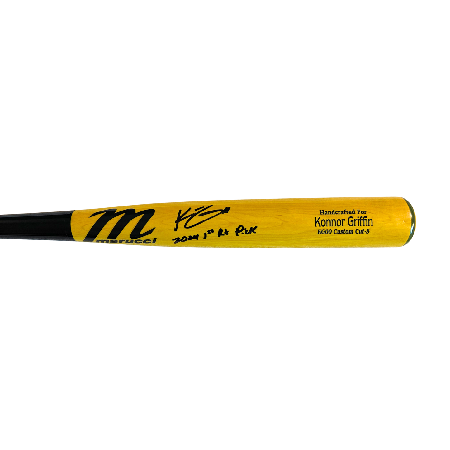 Konnor Griffin Autographed "2024 1ST RD PICK" Yellow Game Model Marucci Bat (PRESALE)