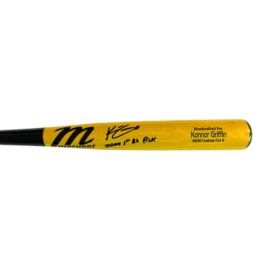 Konnor Griffin Autographed "2024 1ST RD PICK" Yellow Game Model Marucci Bat