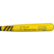 Konnor Griffin Autographed "MLB Debut 4/3/26" Yellow Game Model Marucci Bat (PRESALE)