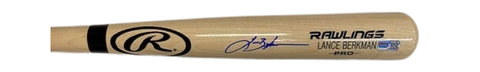 Lance Berkman Autographed Blonde Rawlings Bat - TriStar Authenticated