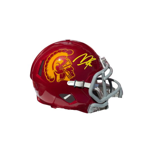 Makai Lemon Autographed Maroon USC Mini Helmet