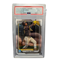 Leo De Vries Autographed 2024 1st Bowman Chrome Rookie Card PSA Graded MINT 9 AUTO 8