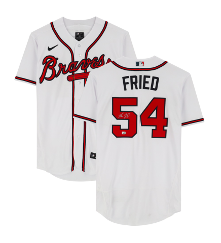 Max Fried Autographed Braves White Nike Replica Jersey