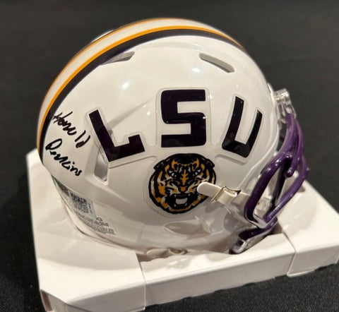 Harold Perkins Jr. Autographed LSU White Mini Football Helmet