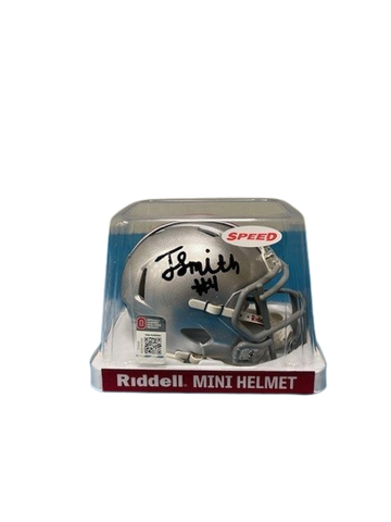 Jeremiah Smith Autographed Silver Ohio State Mini Helmet