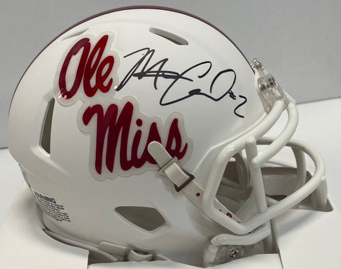 Matt Corral Autographed Ole Miss White Alternate Speed Mini Football Helmet