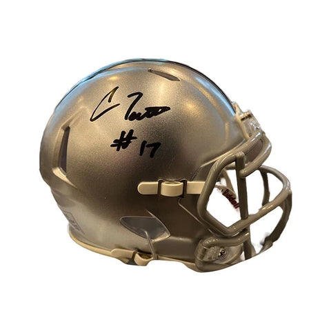 Carnell Tate Autographed Ohio State Silver Mini Football Helmet