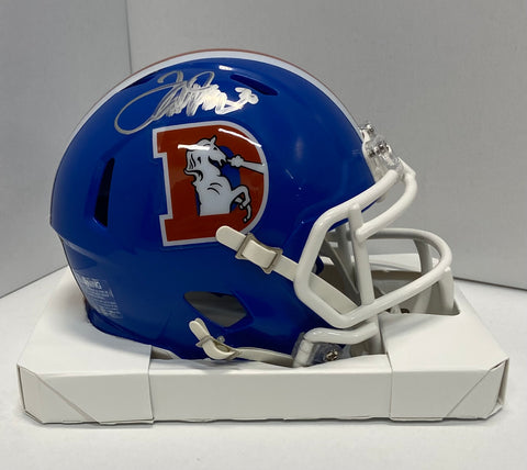 Terrell Davis Autographed Denver Broncos Blue ('75-'97) Mini Football Helmet