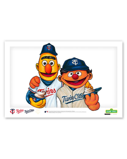 Bert and Ernie x MLB Twins Limited Edition Art Print