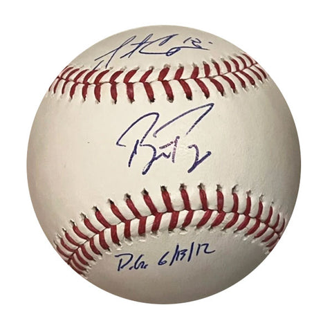 Matt Cain Autographed “P.G. 6/13/12” Baseball Dual Signed w/ Buster Posey
