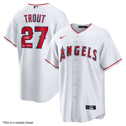 Mike Trout Autographed War Machine Angels White Replica Jersey