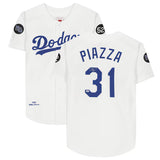 Mike Piazza Autographed Mitchell and Ness White Authentic Dodgers Jersey