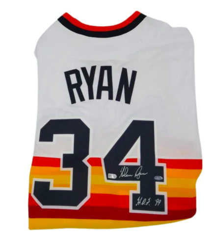 Nolan Ryan Autographed "HOF 99" Rainbow Cooperstown Collection Astros Jersey