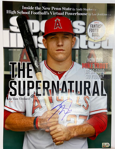 Mike Trout Autographed Sports Illustrated Supernatural Print