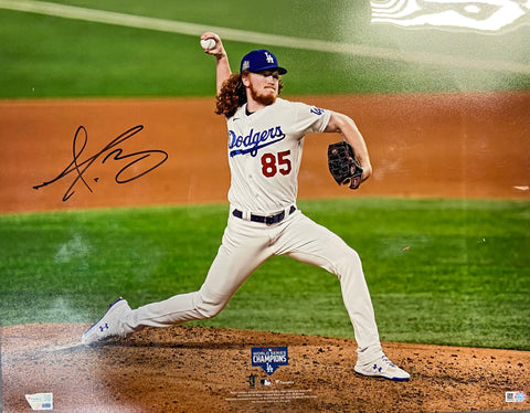 Dustin May Autographed 2020 WS 16x20
