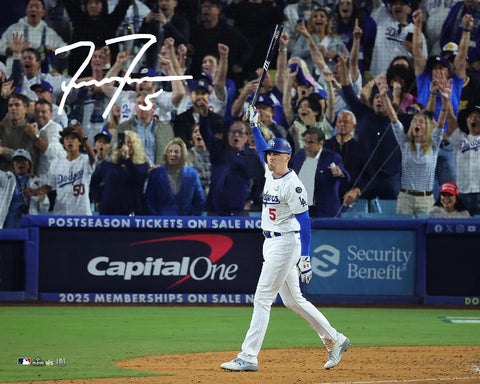 Freddie Freeman Autographed 16x20 Photo - Hand On Bat Celebration (PRESALE)