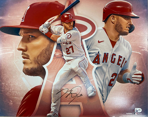 Mike Trout Autographed 16x20 Print - Designed by Artist Brian Konnick