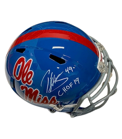 Patrick Willis Autographed “CHOF 19” Ole Miss Baby Blue Replica Football Helmet