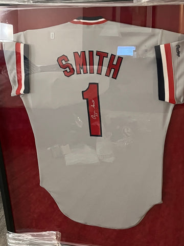 Ozzie Smith Framed Autographed Jersey - Player's Closet Project