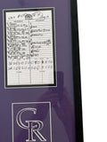 Clint Hurdle Framed Autographed 500th Victory as Rockies Manager Game Used Lineup Card - Player's Closet Project