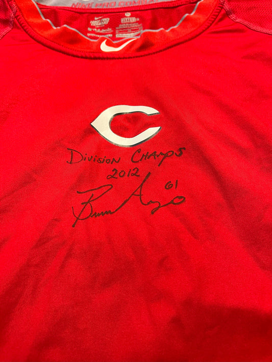 Bronson Arroyo Autographed Authentic Warm Up Shirt - Player's Closet Project