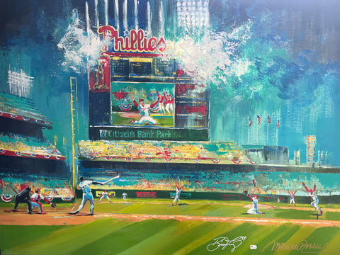 Malcolm Farley and Brad Lidge Autographed Malcolm Farley Artwork - Player's Closet Project