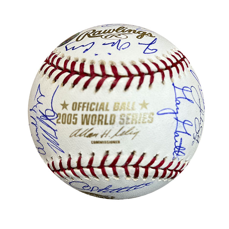 2005 World Series Game 4 Autographed Houston Astros Team Baseball Pl