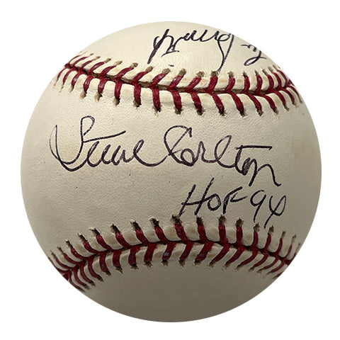 Steve Carlton "HOF 94" and Lee Smith Name Only Autographed Baseball - Player's Closet Project