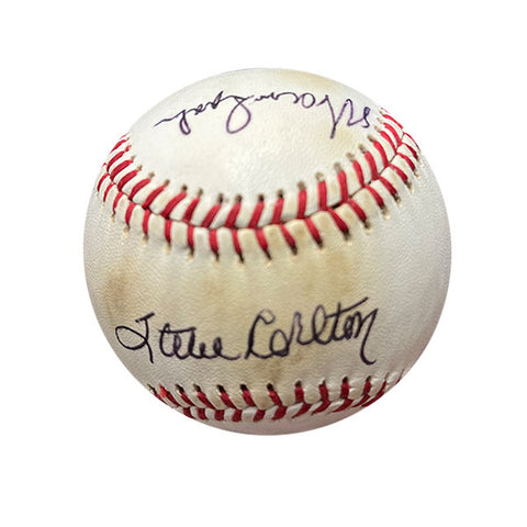 Steve Carlton and Warren Spahn Autographed Baseball - Player's Closet Project