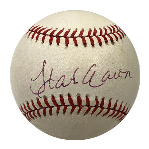 Hank Aaron Autographed Baseball - Player's Closet Project