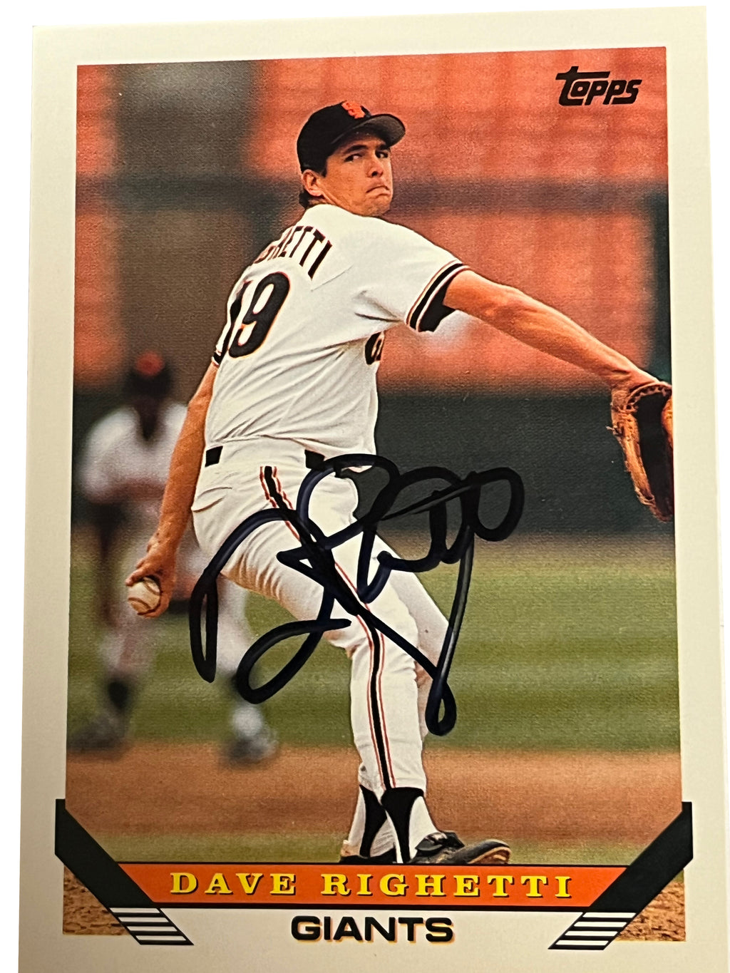 Dave Righetti 1990 Topps Autographed Baseball Card - Player's Closet P