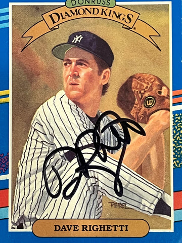 Dave Righetti 1990 Donruss Diamond Kings Autographed Baseball Card - Player's Closet Project