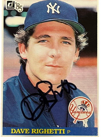 Dave Righetti 1985 Donruss Autographed Baseball Card - Player's Closet Project