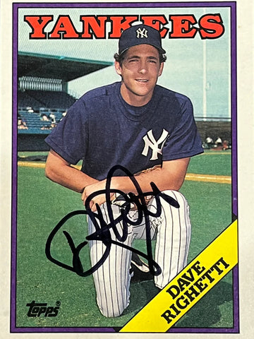Dave Righetti 1988 Topps Autographed Baseball Card - Player's Closet Project