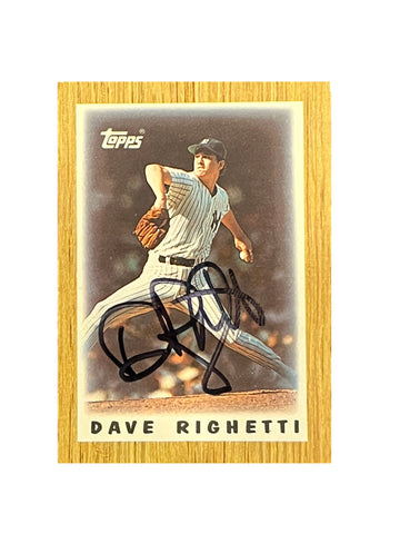 Dave Righetti 1987 Mini Topps Autographed Baseball Card - Player's Closet Project