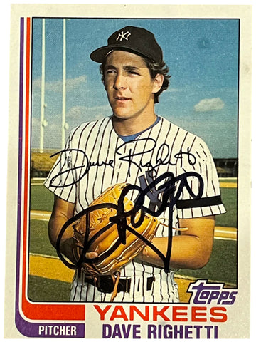 Dave Righetti 1982 Topps Autographed Baseball Card - Player's Closet Project