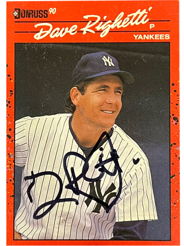 Dave Righetti 1990 Donruss Autographed Baseball Card - Player's Closet Project