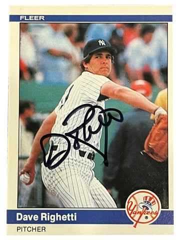Dave Righetti 1984 Fleer Autographed Baseball Card - Player's Closet Project