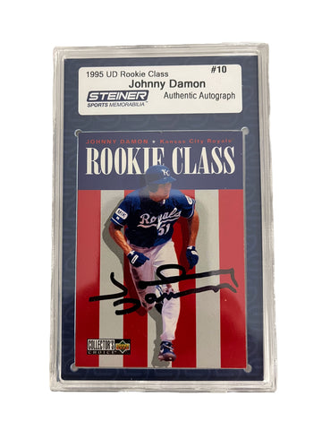 Johnny Damon 1995 UD Rookie Card Autographed Baseball Card - Player's Closet Project