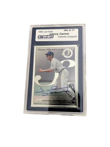 Johnny Damon 1996 LeafSteel Autographed Baseball Card - Player's Closet Project