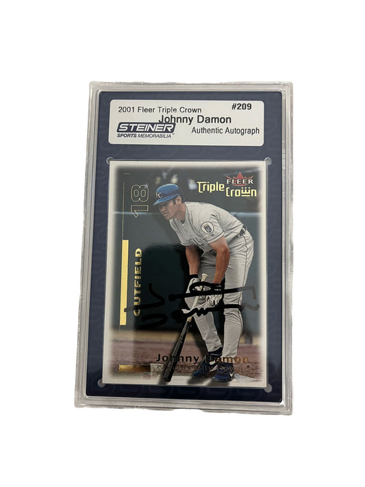 Johnny Damon 2001 Fleer Triple Crown Autographed Baseball Card - Player's Closet Project