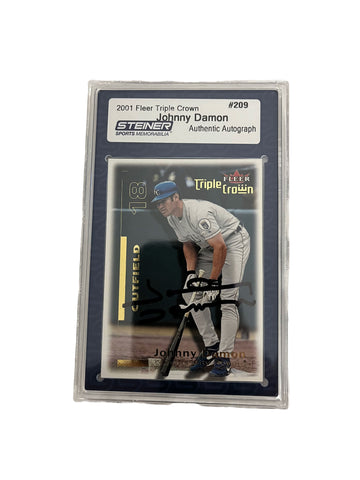 Johnny Damon 2001 Fleer Triple Crown Autographed Baseball Card - Player's Closet Project