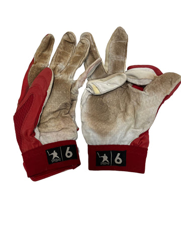 Ryan Howard Game Used Adidas Red/Wht RH6 Batting Gloves - Player's Closet Project