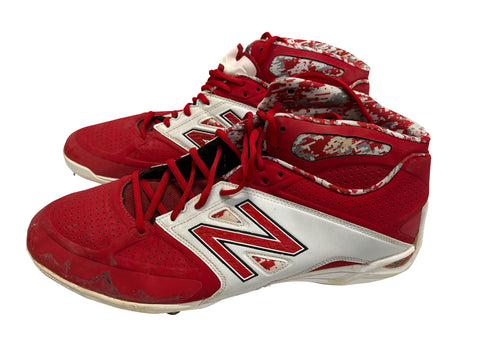 Ryan Howard Used New Balance Red/Wht Cleats - Player's Closet Project