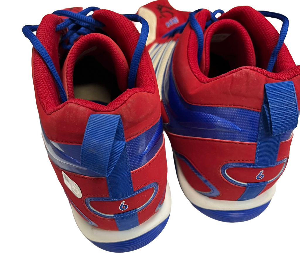 Ryan Howard Autographed Adidas Red/White/ Blue Cleats - Player's Close