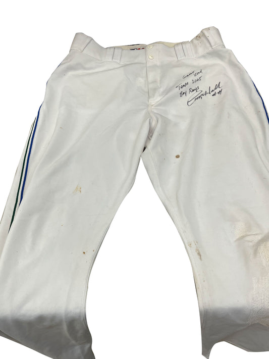 Toby Hall Autographed Games Used Tampa Bay Rays Pants - Player's Closet Project